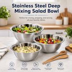 Stainless Steel Deep Mixing Bowl in 10 Different Sizes and Sets (CHEAPEST)