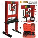 6t Workshop Press Machine Hydraulic Bench Press & Wheel Bearing Bush Puller Set