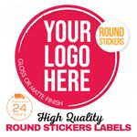 PERSONALISED ROUND PRINTED STICKERS CUSTOM LOGO LABELS BUSINESS GLOSS / MATTE