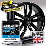 Mazda Gloss Black Alloy Wheel Touch Up Paint Repair Kit for Scratches and Chips
