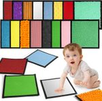 Vicloon Sensory Mats, 16 PCS Mini Tactile Sensory Tiles, Sensory Toys for Autism