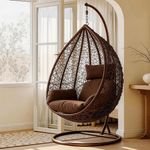 Rattan Swing Egg Chair Garden Hanging Indoor Outdoor Patio Hammock with Cushion