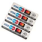 4 x VISA Maestro Mastercard Contactless Credit Card Payments Stickers UK S2086 