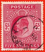 SG. 264. M51 (2). 5/- Deep Bright Carmine. A fine " 7th March 1911 JERSEY B84723