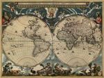 A4 Reprint of Old Map Of The World from the 1500s