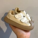 MIU Unisex Baby & Toddler Trainers Beige/Tan UK 5.5 Hook & Loop Low Top