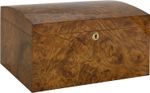 Humidor Supreme Arcos Desktop Cigar Humidor Box, Rustic Red Burl Wood & Dome Top