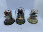 The Beatles Franklin Mint Hand Painted Glass Dome Music Boxes Complete Set of 3