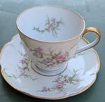 Vintage Theodore Haviland "Rosalinde" Roses Demitasse Cup & Saucer france