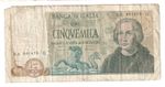 Italy 5000 Lire Colombo banknote Banca d'Italia circulated