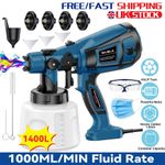 Handheld Wall Fence Paint Sprayer Electric Spray Gun Paint Fence Airless HVLP UK