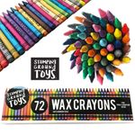 72 Wax Crayons Set Multicoloured with Crayon Sharpener Art and Crafts School