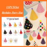 Mini Birthday Party Hat Patterned Cone Hat Celebration Decoration .