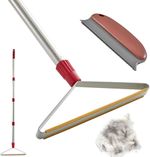 Upgrated Carpet Rake Pet Hair Remover with 60" Long Handle for Couch Rug Clothes