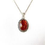 Antique Amber Pendant Handmade Natural Baltic Jewelry Statement Gift