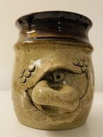 Studio Pottery Face Vase Stoneware 4.5 Inch Pretty Ugly Pottery Wales Vintage