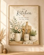 Kitchen Wall Art Print Farmhouse Decor, Neutral Botanical Kitchen Artwork