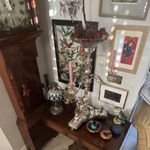 Walker & Hall Silver Plate Candelabra Egyptian Sphinx with Waterford bowl