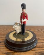IMPRESSIVE HAND PAINTED ROYAL WELSH FUSILIERS GOAT MASCOT SOLIDER FIGURE ON BASE