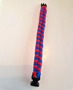 Blue/Red Nylon Paracord Bracelet Adjustable w/ Plastic Buckle 7 in