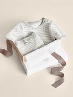 Reiss Baby Girls Grey Marl Striped Set