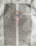Original Manuscript Sheet Biblia Latina Parchment Initial (E) - 1250