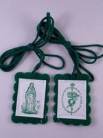 GREEN SCAPULAR    The Immaculate Heart of Mary   PACK OF TWO