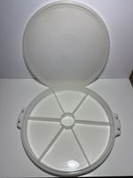 Vintage Tupperware White Party Susan Divided Vegetable Relish Tray w Lid #224-9