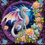 5D DIY Floral Chinese Dragon Diamond Painting Kit Painting for Adults 30 x 30cm