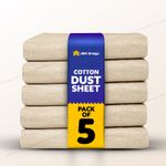 5 X Dust Sheets For Painting & Decorating 100% Cotton Dust Sheets Large 12ftx6ft