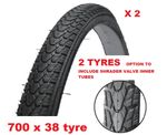 2 X  700c x 38c Hybrid Bike Commuting Fast Bicycle Tyres, tubes avaiable also