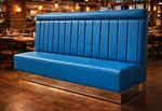 Pre Order Blue Upholstered Channel Back Restaurant Booth Bench Seating 
