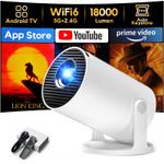 AKIYO O2 Projector Built-in Apps, 1080P Support Auto Keystone WiFi6, 18000L