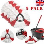 5 PACK For Vileda Turbo Refill Microfibre Mop Set, Spin Mop Head Replacement UK