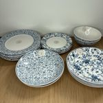 LAURA ASHLEY Edita's Garden BN stickers dinner side plates soup & pasta bowls