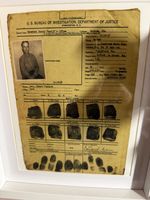 True Crime FRAMED ED GEIN MONSTER ANTIQUE POLICE RECORD CARD CANVAS