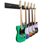 STRICH Guitar Wall Mount Hangers - Holds 5 Guitars, Aluminum Painted Black, S...