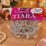 Bride to Be Sparkling Glitter Silver Tiara Headpiece Bridal Hair Accessory