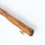 Live Edge Slim Stair Rail | Solid Wood with Round Antique Brass Brackets