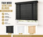 Faux Wood Venetian Blinds 50mm Slat  Wood Wooden Window Blind Easy Fit Trimable