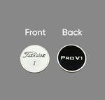 Titleist 1 Pro V1 Two-Sided Ball Marker White Black