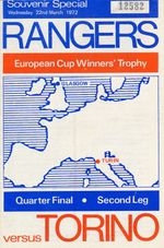 RANGERS v Torino Italy (Cup Winners Cup) 1971/1972 - RANGERS CUP WINNERS!