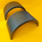 Twin Wheel Mudguard PAIR Round Plastic 860X450mm Black Domar for Trucks Italy