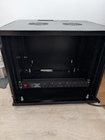 9U Black Wall Mounted Server/Network Cabinet H47xW54xD45 With Mounted PDU