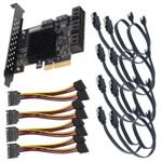 PCIe to 8 Port SATA Adapter Desktop PC Server HDD CD Drive Controller Card Cable