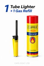 Clipper Tube plus Lighter set | Clipper Gas Refill | Refillable Long Reach Flame