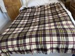 Vintage Wool Blanket Tartan Plaid Blanket Irish Connemara Wool 72” x 60” 