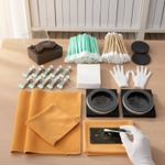 221 Pieces Trading Card Grading Tool Set Built-in LED Light for Hobbyists