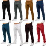 Enzo Chino Trousers Mens Slim Fit Cotton Stretch Pants Skinny Jeans All UK Sizes