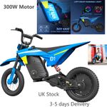 KIDDOWE Electric Motorcycle LED 300W Motor 36V/4AH E Dirt Bike Best Gift for Kid